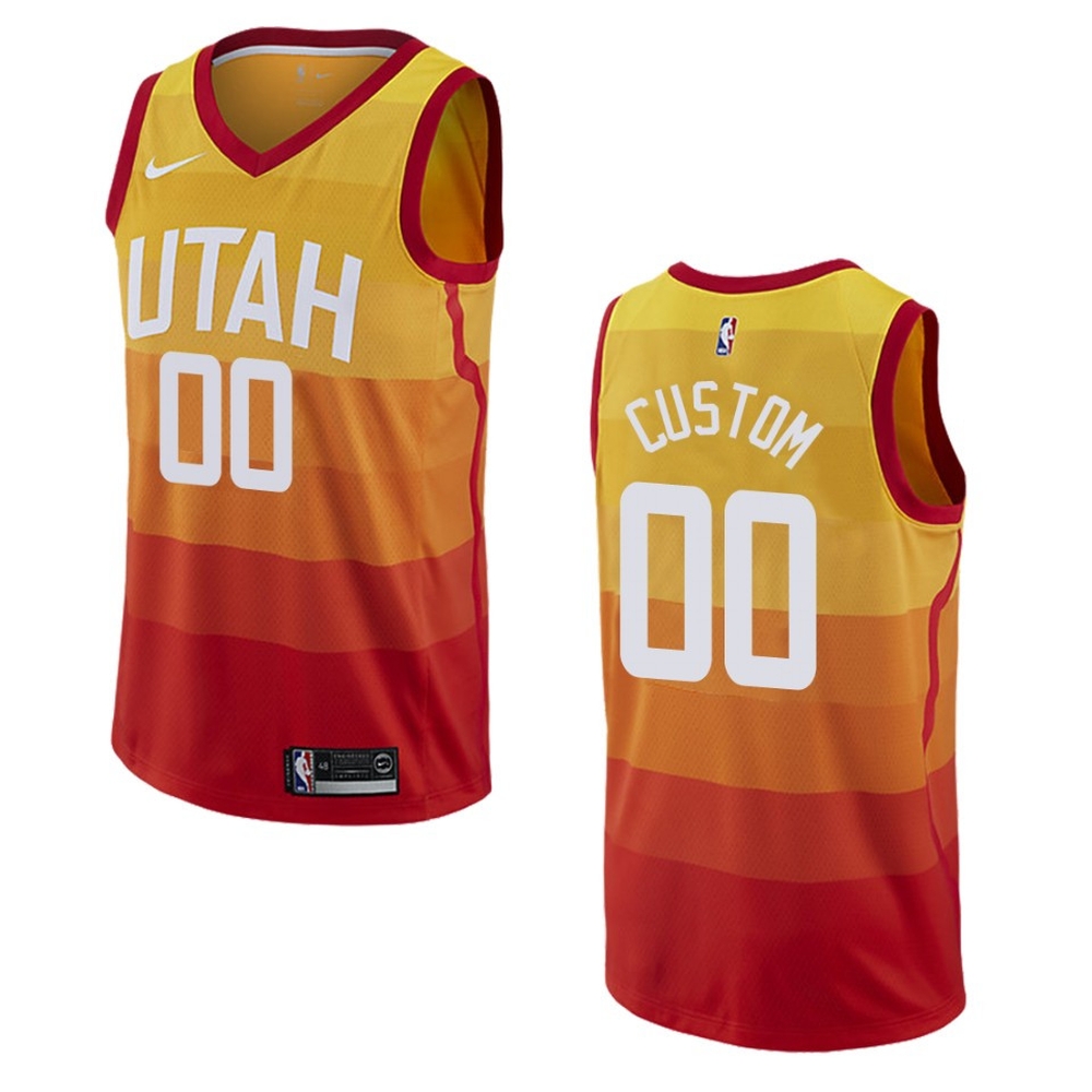 201920 Men's Utah Jazz 00 Custom City Swingman Jersey Gold, NBA