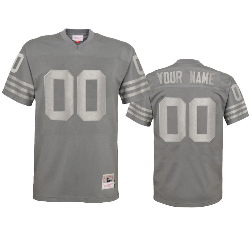 San Francisco 49ers Custom Metal Replica Charcoal Jersey Men's, NFL
