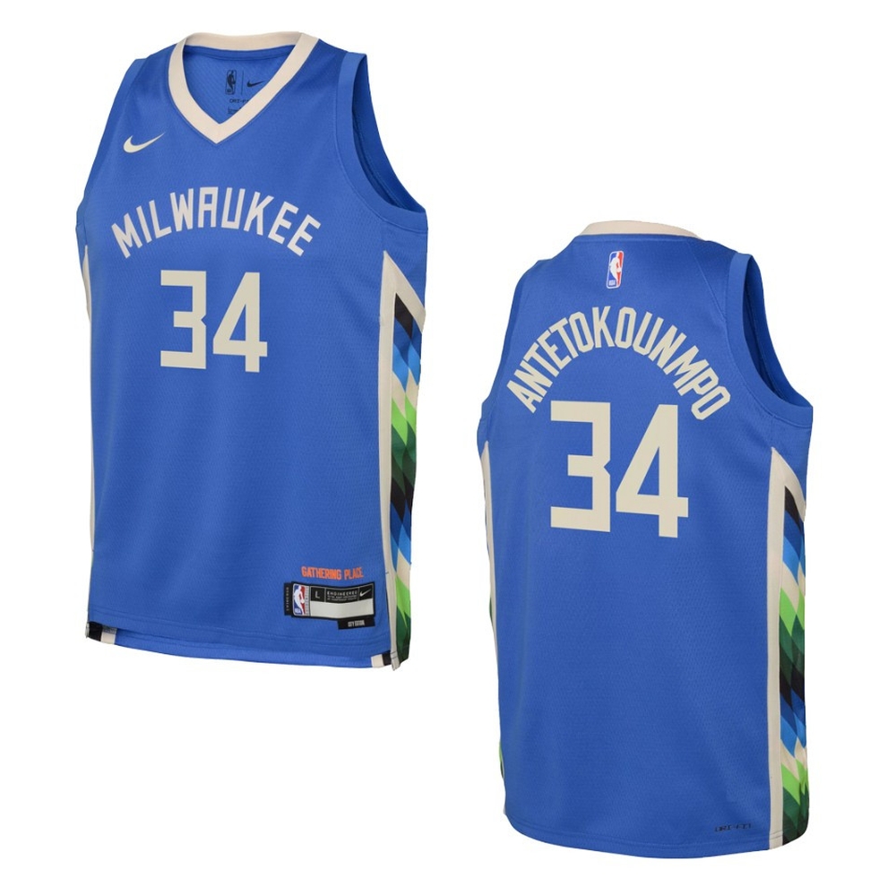 Youth Milwaukee Bucks 202223 City Edition Giannis Antetokounmpo Royal