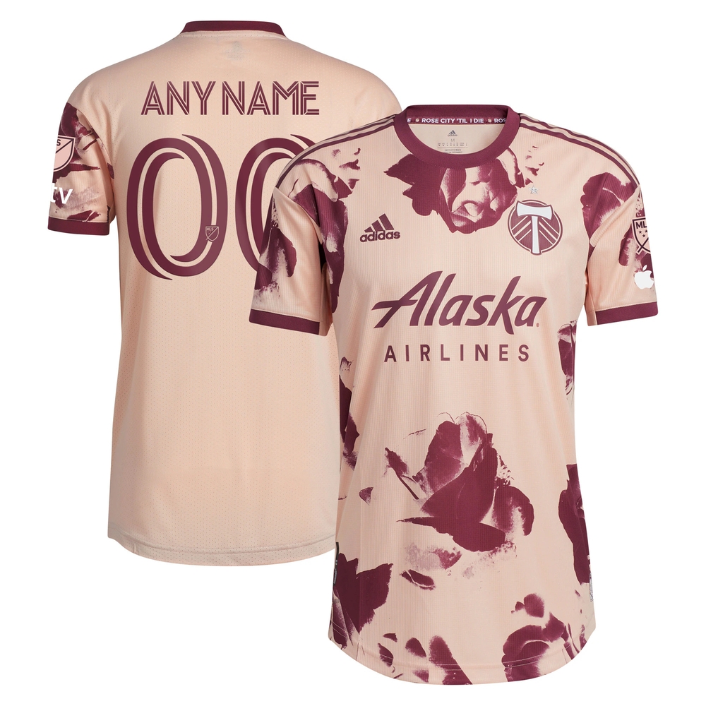 Portland Timbers adidas 2023 Heritage Rose Kit Authentic Custom Jersey